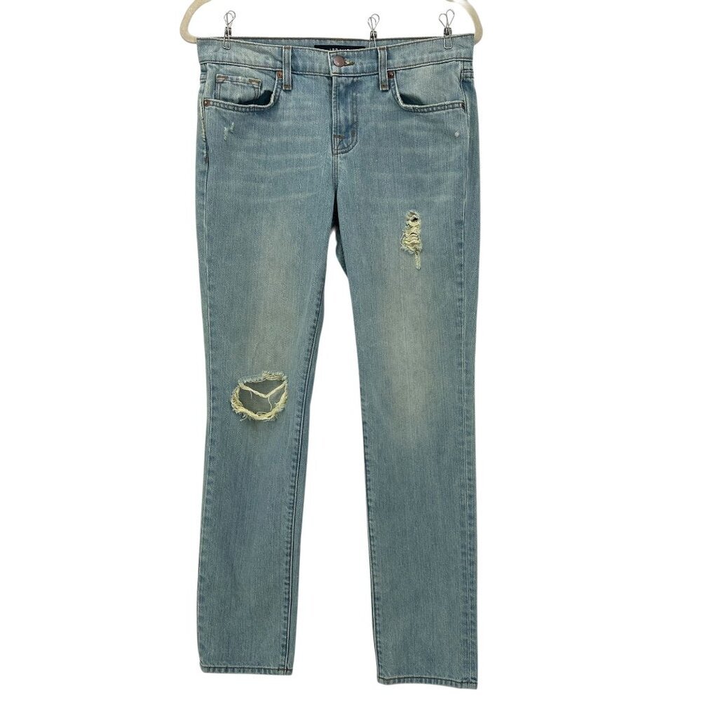 J Brand Womens 26 Jeans Aidan Meadow Denim Wash Boyfriend Ripped Distressed